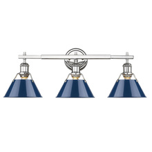  3306-BA3 CH-NVY - Orwell CH 3 Light Bath Vanity in Chrome with Matte Navy shades